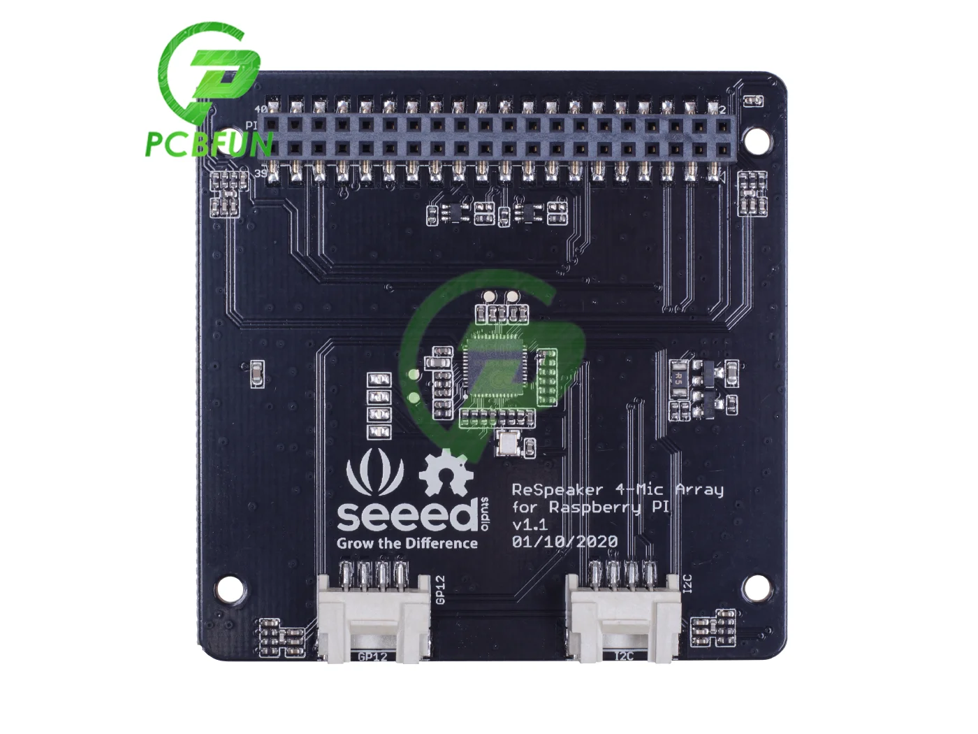 For ReSpeaker 4-Mic Array for Raspberry Pi 4B/3B+| 4 Microphones AI Voice Applications Quad-microphone Expansion Board | Электронные