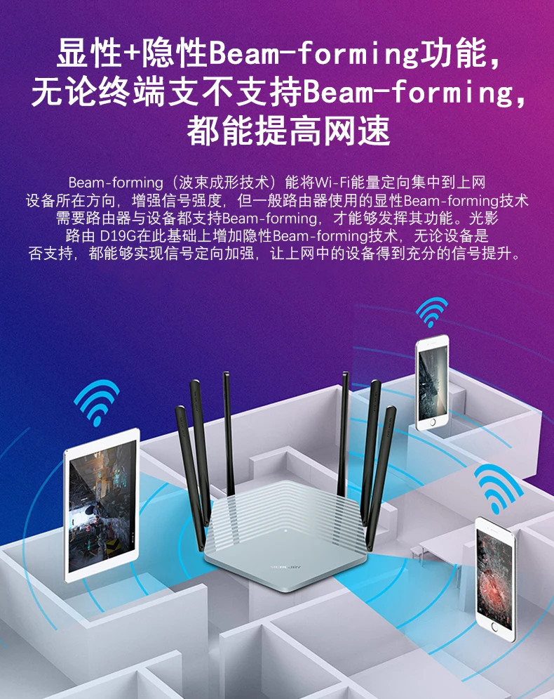 D19G 1900 Мбит/с умный Гигабитный беспроводной Wi-Fi маршрутизатор повторитель двухдиапазонный 802.11AC 2,4G/5 GHz китайская версия приложение управление