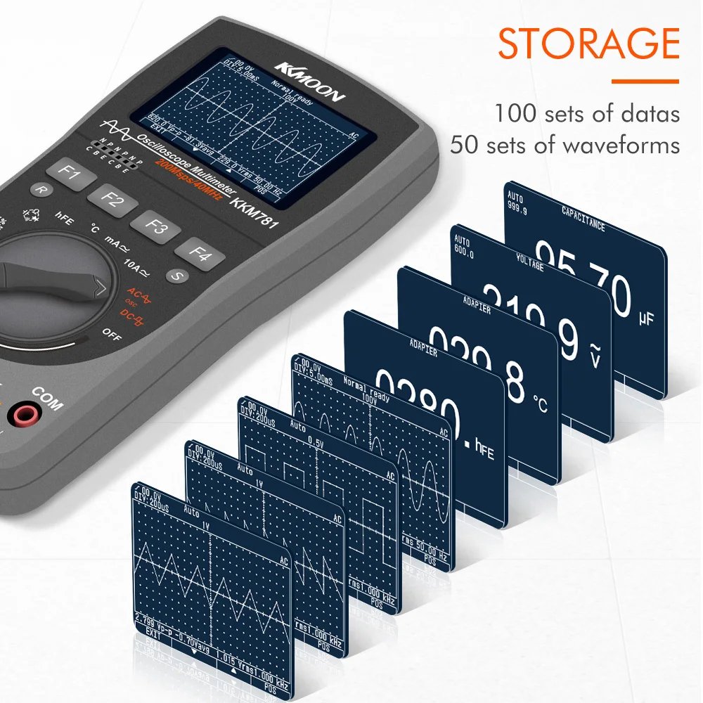 KKmoon OSC 6000 отсчетов осциллограф хранилище Скоп 2 в 1 цифровой 40 МГц 200Msps/S мультиметр