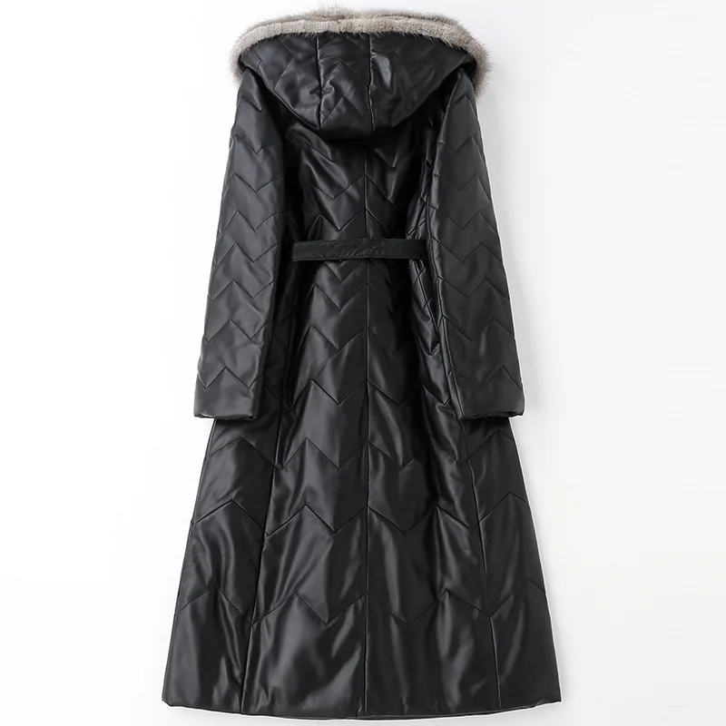 Норковая шуба с воротником из натурального меха Женское пальто на осень и зиму