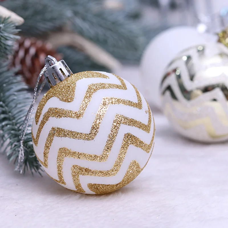 24Pcs Christmas Tree Ball Decoration Ornaments 6cm Colorful Balls New Year Gifts hallway and on the tree decor