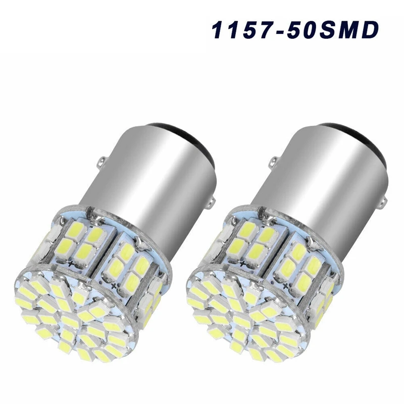

2Pcs 6000K White 1157 50SMD Tail Brake LED Lights Bulb BAY15D 12V