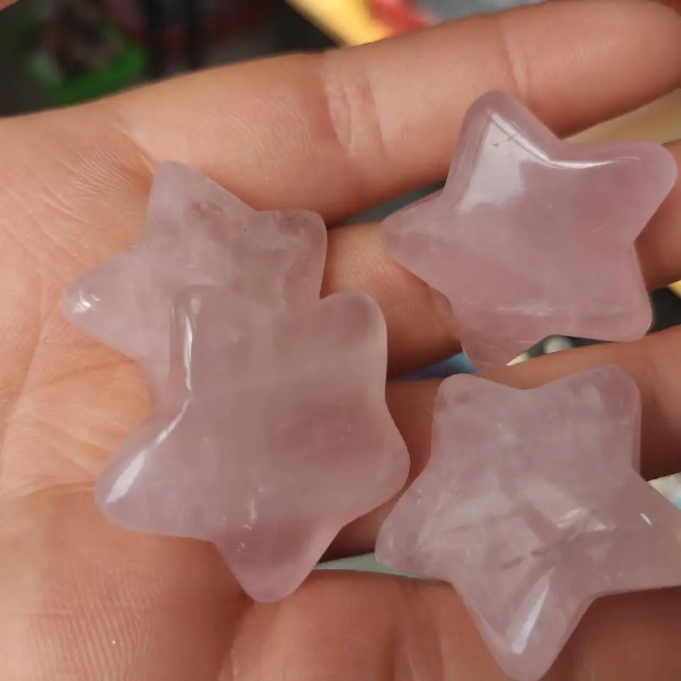 4 шт. натуральный кристалл розы драгоценный камень звезда медитация исцеление