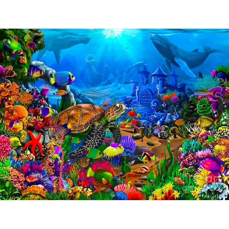 

GATYZTORY Picture By Numbers Sea Animals Wall Art Unique Gift On Canvas Acrylic Painting Hand Painted Coloring By Numbers For Li