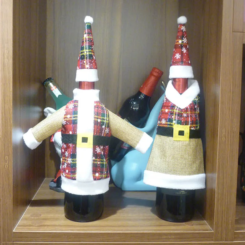 1 комплект Рождественская бутылка для вина Санта Клаус снеговик олень крышка