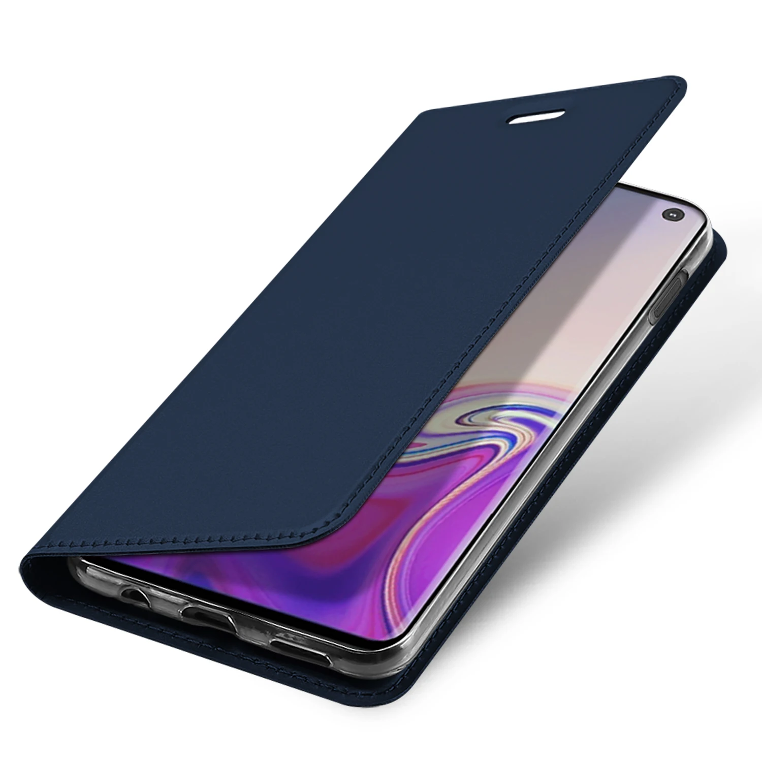 Для samsung Galaxy S10 Plus S10e роскошный Ультратонкий кошелек в виде блокнота чехол мягкий кожаный магнитный чехол для Galaxy S10 Note 10+ Plus - Цвет: Синий
