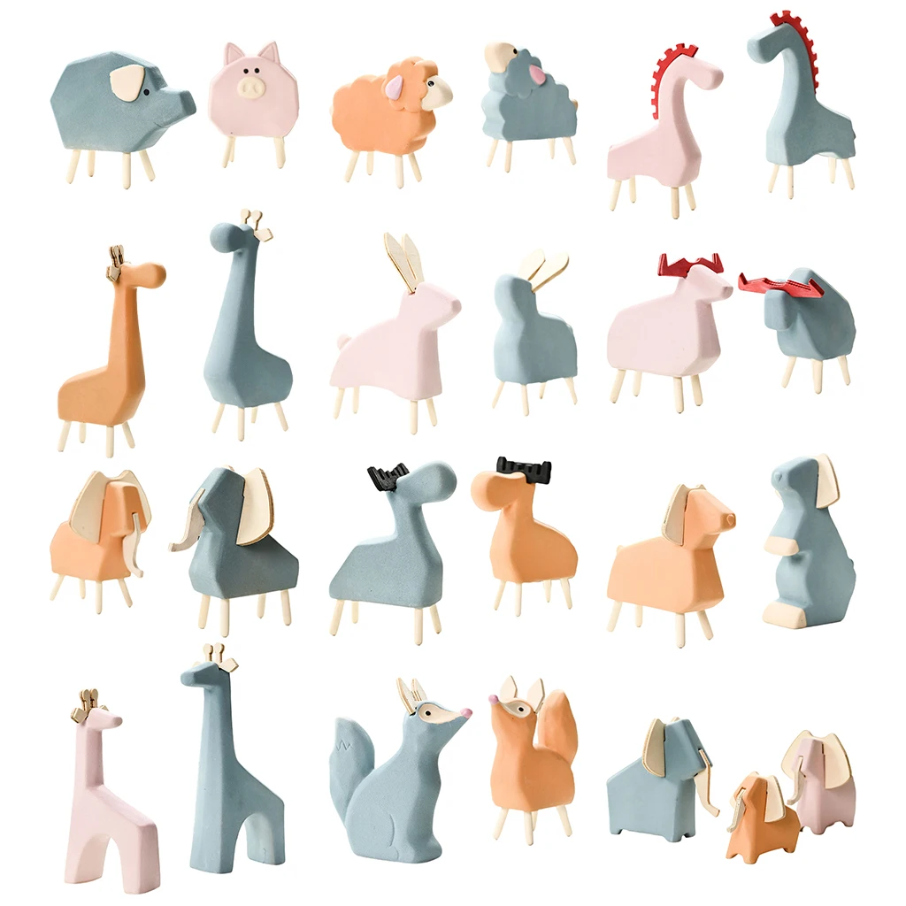 

Ceramic Animal Statues Figurines Ornament Bedroom Shelf Office Decoration