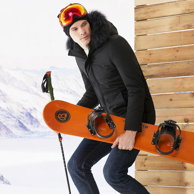 Мужской пуховик с меховым воротником и капюшоном размеры до 8XL | Мужская одежда
