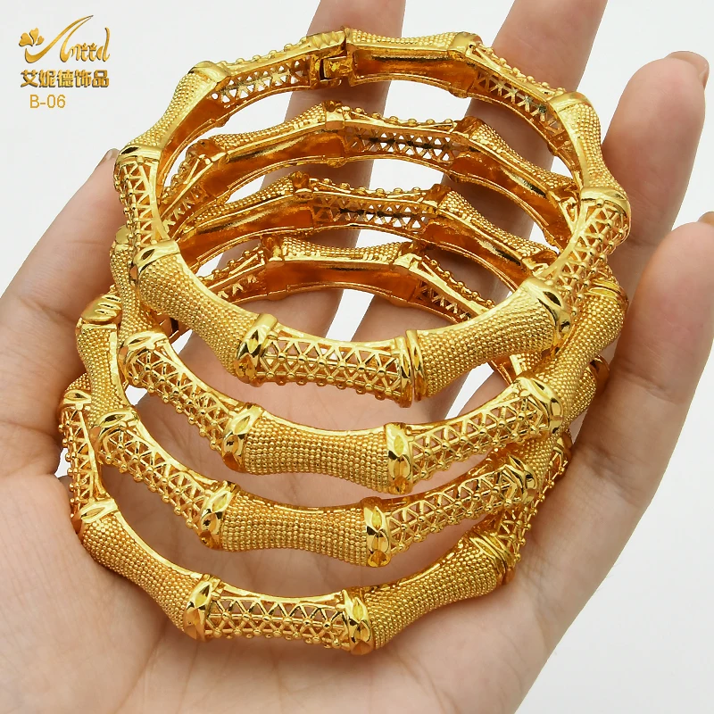 Индийские браслеты для женщин позолоченные ювелирные изделия 24k из Дубая