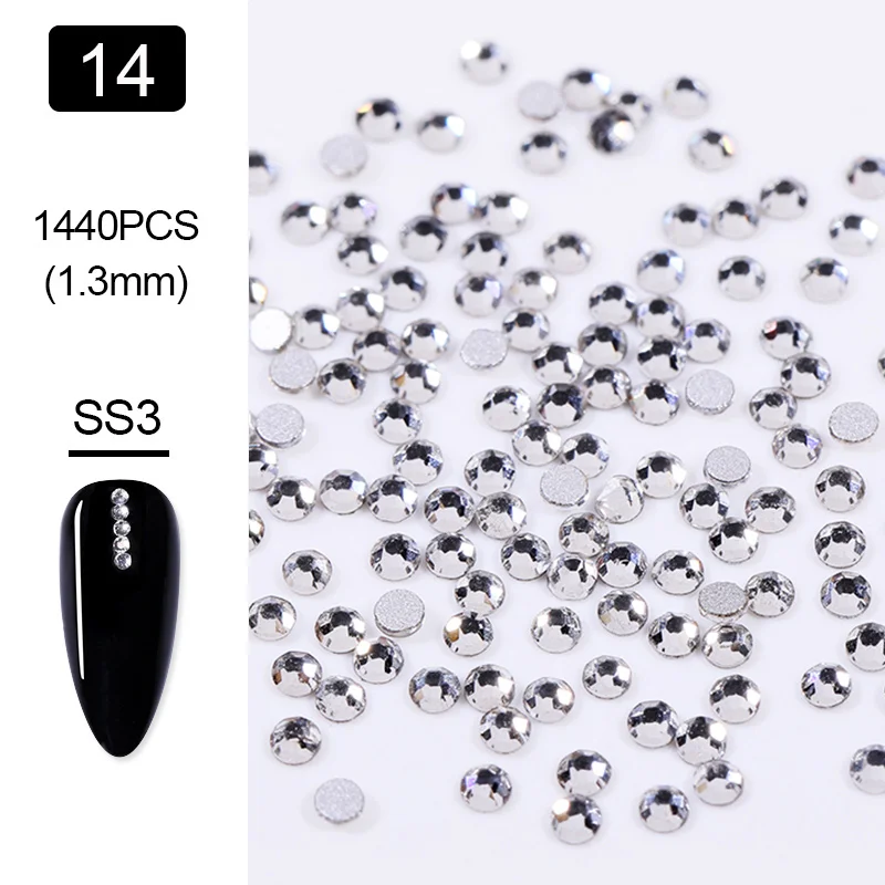 14 1440 шт Nail Art Стразы, Роза золотого и красного цвета AB Цвета с плоской задней частью, с декоративной отделкой бисером, смешанные Размеры DIY 3D нейл-арта украшения - Цвет: 14