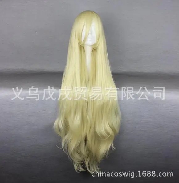 

Cosplay Anime Wavy Long Light Blonde Kagerou Project Marry Kozakura Mari Heat Resistant Hair Cosplay Costume Wigs + Free Wig Cap