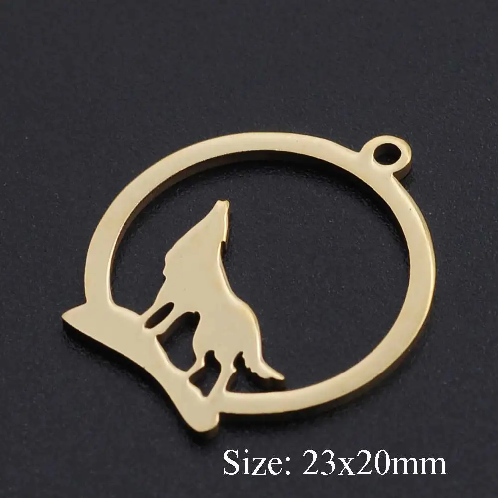 5pcs/lot 100% Stainless Steel Wolf Charms Pendants Wholesale Jewelry Making Top Quality Bracelets | Украшения и аксессуары