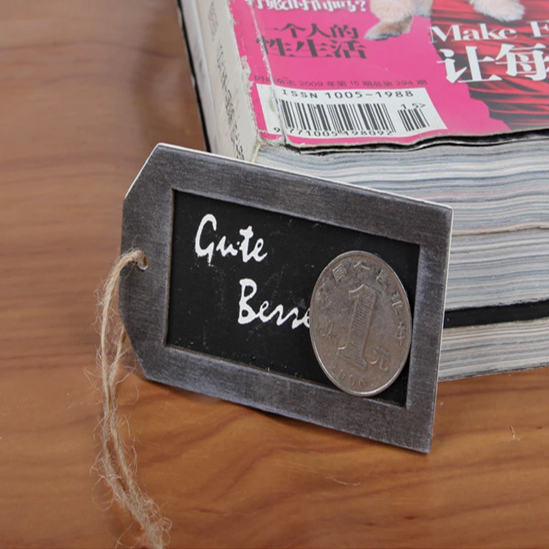 

5Pcs Wooden Tag Wooden Single Face Blackboards Pendant Craft Ornaments Graduation Teacher's Day blackboard Rope Pendant