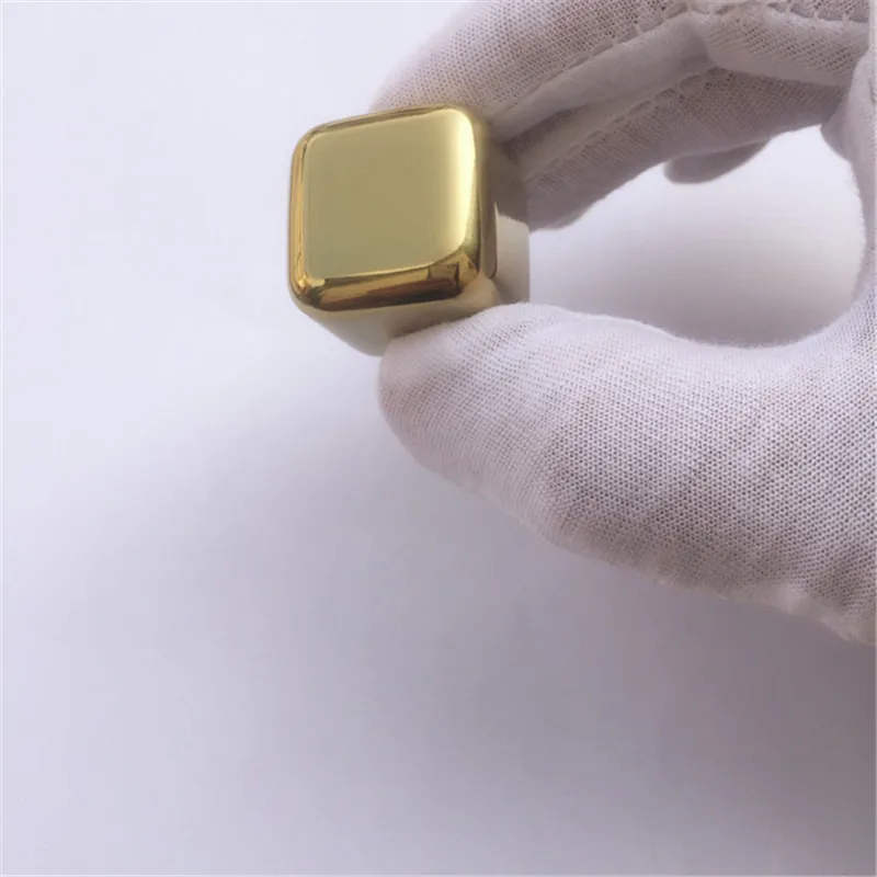 Логотип на заказ 5 шт./лот Золотые камни для виски из нержавеющей стали кубики