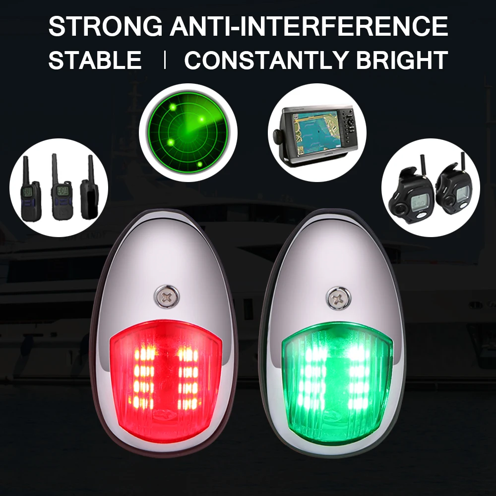 

Navigation Light Red And Green Stainless Steel Waterproof Boat Signal Lamp