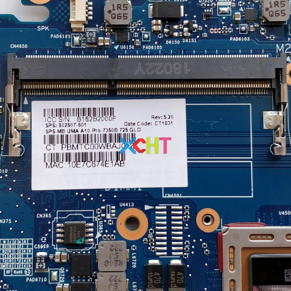 Verkauf Für HP EliteBook 725 G2 802507-601 802507-001 802507-501 6050A2631301-MB-A02 UMA W A10 Pro-7350B CPU NoteBook Laptop Motherboard