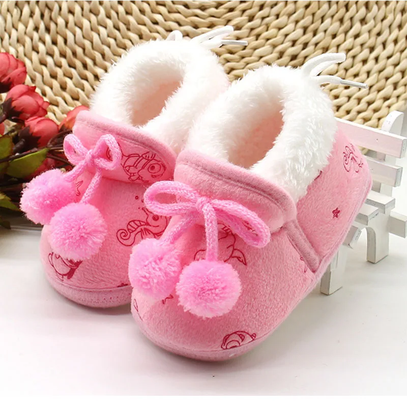 Детские ботинки зимние для новорожденных принцесс обувь малышей мягкая подошва