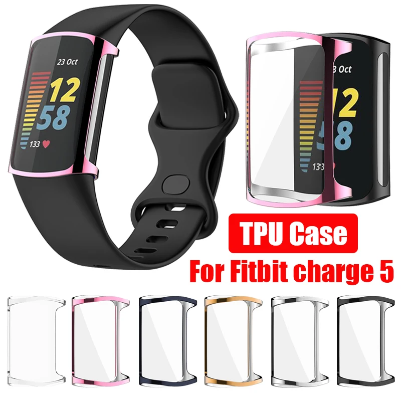 

Case Protector for Fitbit Charge 5 Soft TPU Plating Full cover Shockproof Bumper frame Coque for fitbit Charge 5 Protective Case