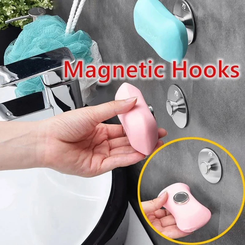 

Soap Hook Bathroom Drain Wall Hanging Soap Box Suction Cup Magnetic Soap Rack Hooks Rack Creative Magnetic Soap Dish