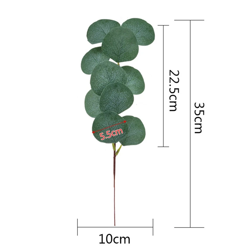 20 шт Поддельные листья эвкалипта стебли серебро доллар растения 13 7 дюймов