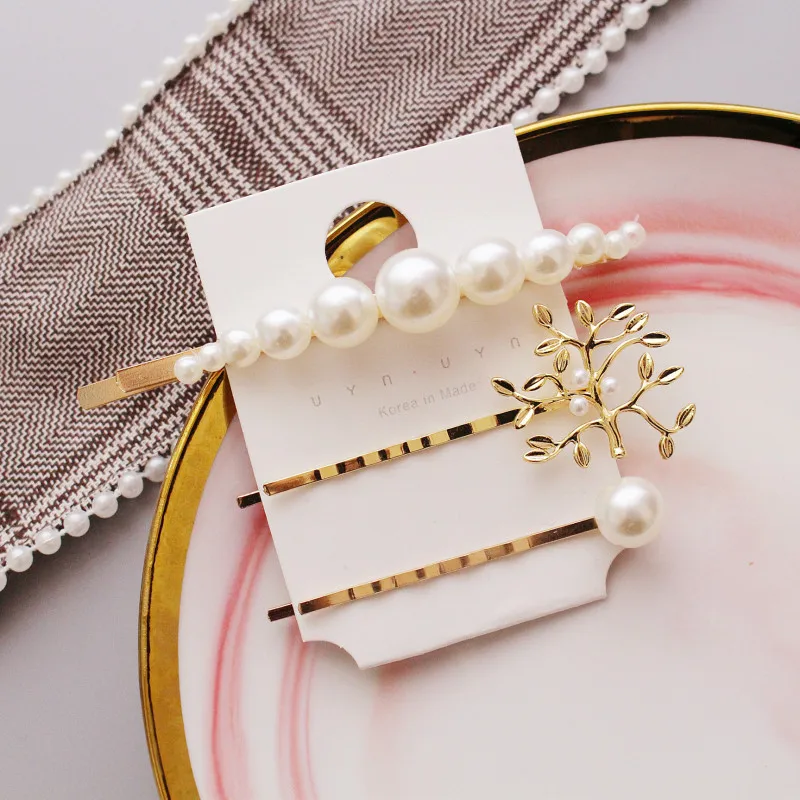 1 комплект корейские шикарные металлические заколки для волос имитация жемчуга