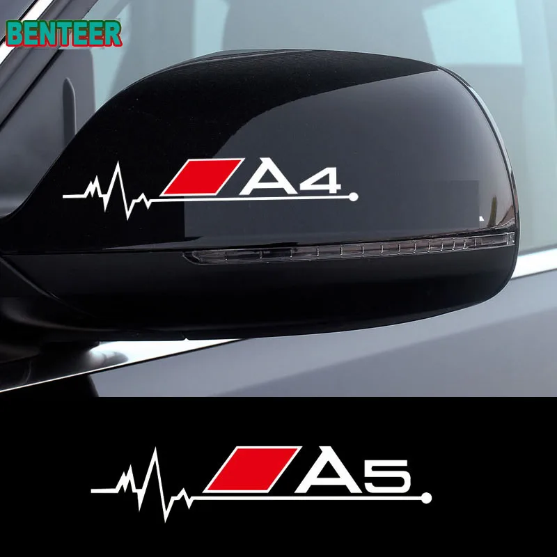Светоотражающие автомобильные зеркальные наклейки для audi A1 A3 A4 A6 A7 A8 Q3 Q5 Q7 TT S3 S4 S5 S6