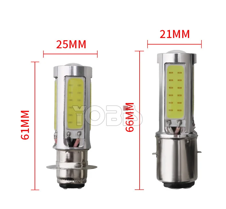 Светодиодный головной светильник для мотоцикла с одной лапой PX15D H6 COB 25 Вт, модифицированный головной светильник для мотоцикла, дальний и Ближний светильник