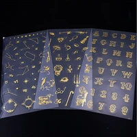 gold alphabet stickers constellation clear letter and number resin craft supplies clear horoscope sticker embellishment