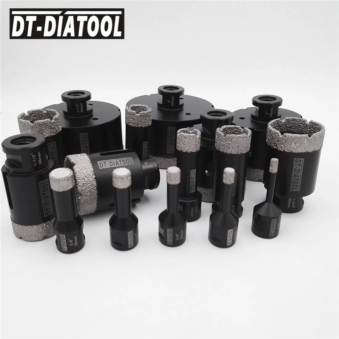 DT-DIATOOL, 1 шт., вакуумная пайка, алмазные сверла, кольцевая пила, сухая M14 или 5/8-11, резьбовые сверла для керамической плитки, фарфора