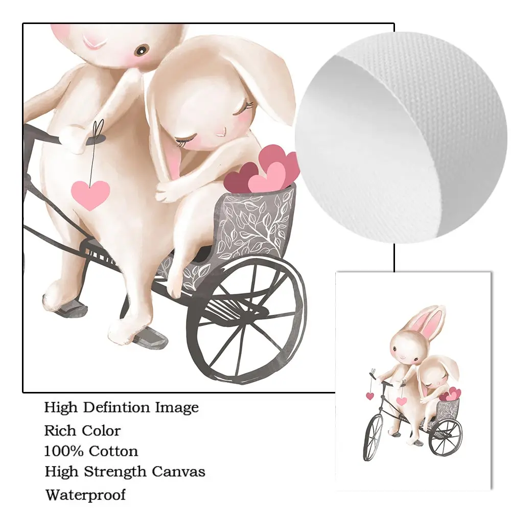 

Watercolor Balloon Cat Nursery Wall Art Ballet Dancing Rabbit Canvas Painting Children Poster Picture Nordic Kid Girl Room Decor