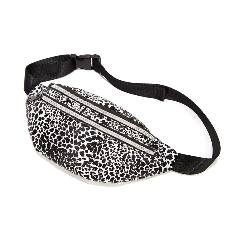 Поясная сумка забавная женская кожаная сумочка на 2 молнии брендовый уличный