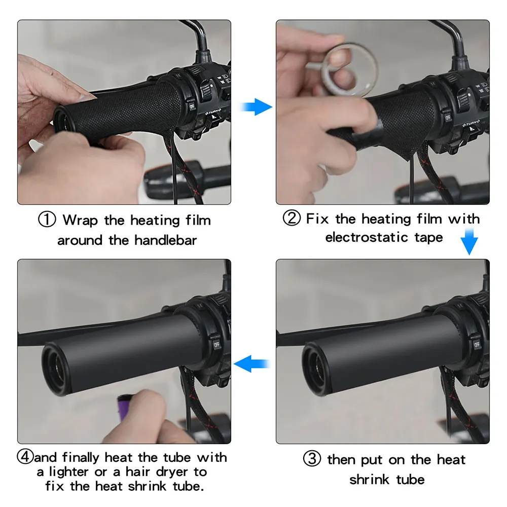 

Universal Heated Grips 12V Motorcycle Handlebar Electric Hot Heated Grips Handle Handlebar Warmer Refit Hand Set Accessories