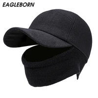eagleborn mens baseball cap winter warm earflap dad hats warm russia hats casquette gorro fitted earmuff protection gorras para