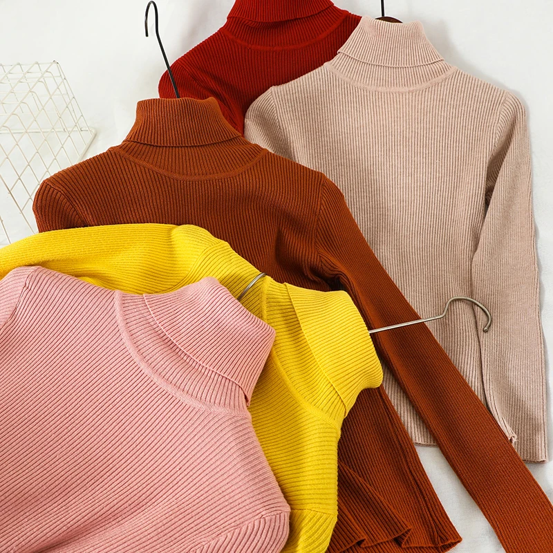 GLAUKE long sleeve fashion women solid turtleneck sweater female chic elegant ladies jumpers pull femme Knitted Pullover | Женская