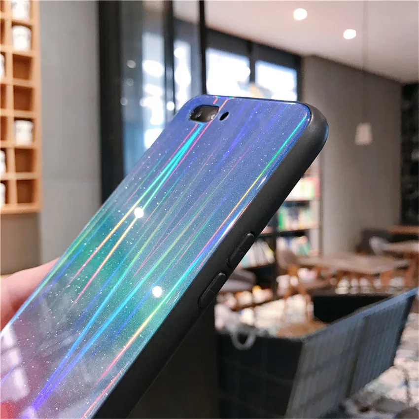 Laser Gradient Glass Case for OPPO Realme 5 Pro X Q F9 F11 A5 A9 A7X K3 Coque Cover For Reno 2 Z 10X Zoom Find Protective |