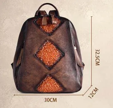 Женский кожаный рюкзак, винтажный рельефный рюкзак Mochila Feminina, повседневный женский рюкзак, женская сумка на плечо, рюкзак для путешествий