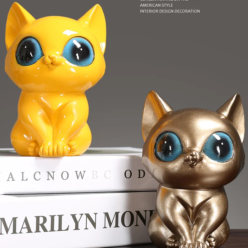

Animal Table Figurines Cartoons Craft Cute Nordic Design Office Modern Figurines Cat Resin Ozdoby Do Pokoju Bedroom Decor DM50GT