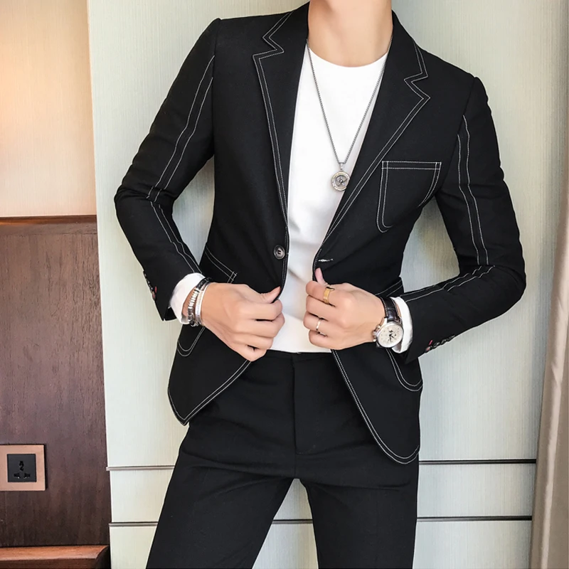 Пиджак мужской классический приталенный Деловой Повседневный Xxxl JJ60XX лето