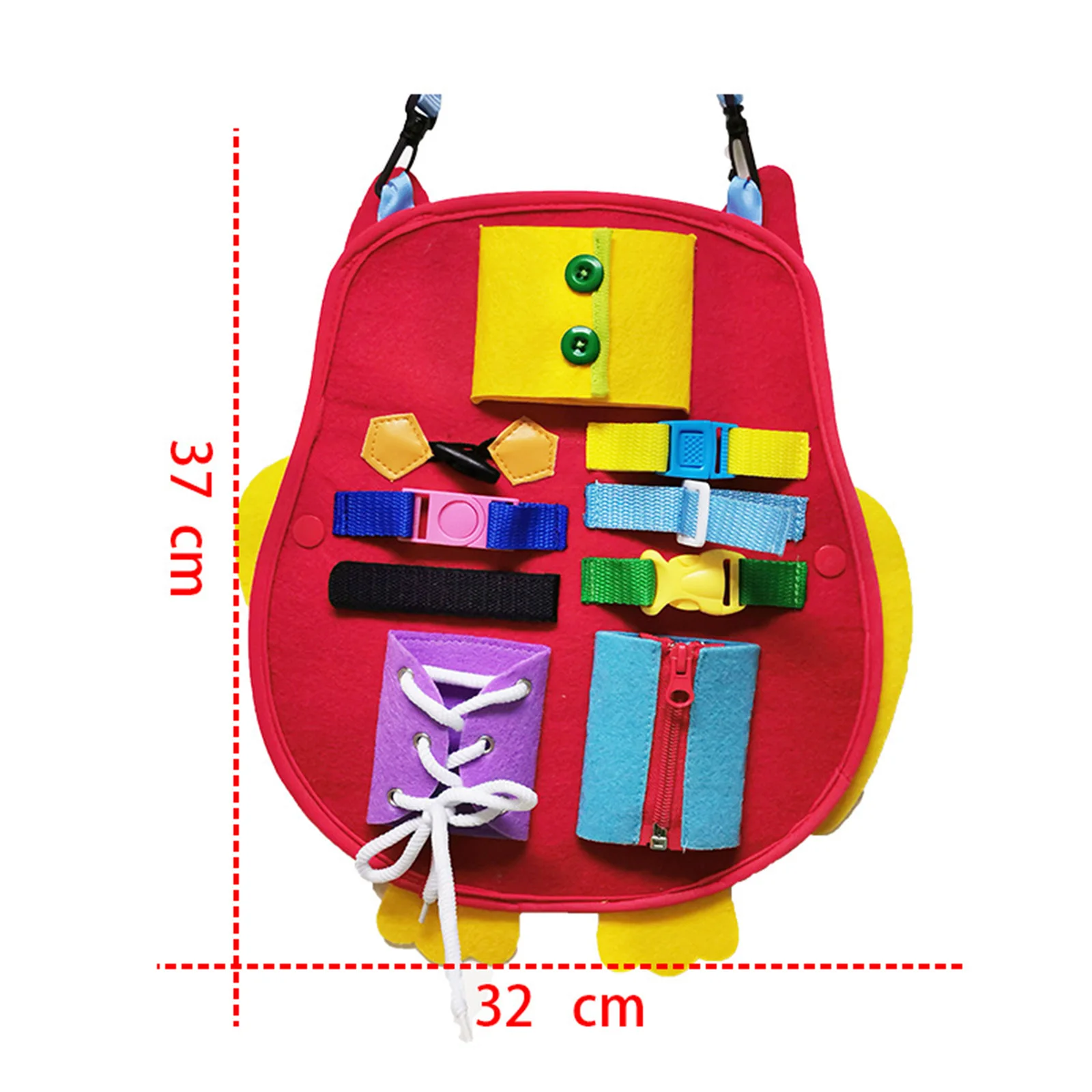 

Basic Life Skills Sensory Board Learn to Zip, Snap, Tie Shoe Laces And Buckle