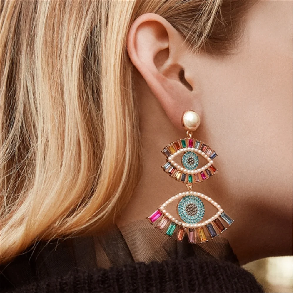 2020ZA новые серьги с подвеской в виде сглаза сердце Бохо ручная работа любовь