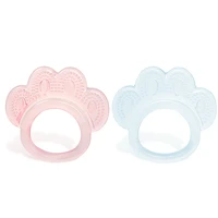 new infant silicone molar rod with storage box molar soothing teeth soother silicone bear paw dental tape storage box