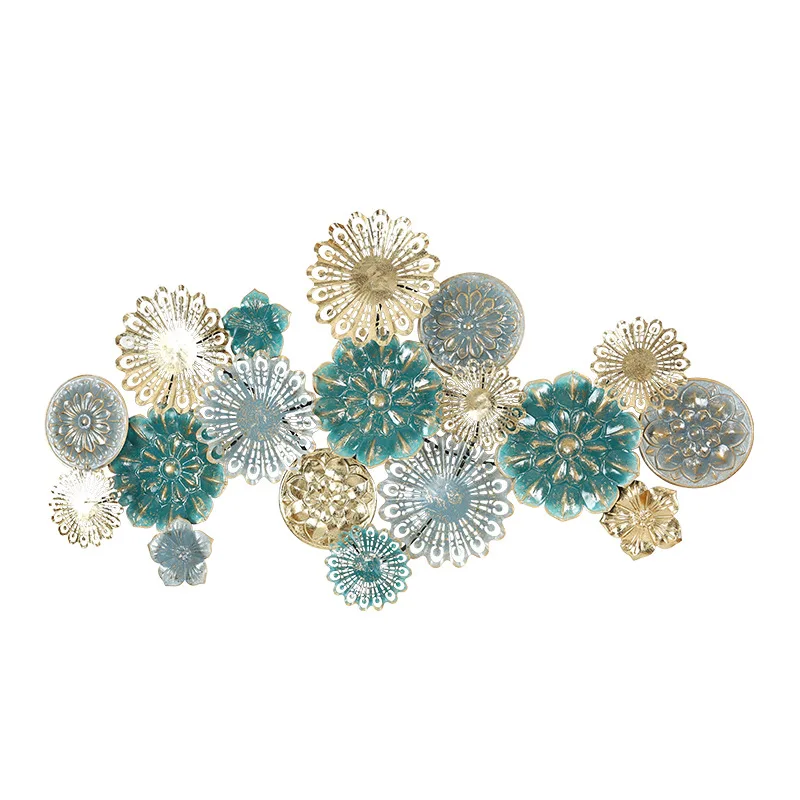 

FLOWER RETRO PENDANT EUROPEAN CREATIVE IRON ART WALL DECORATION WALL HANGING 3D HOME DECORATION ACCESSORIES