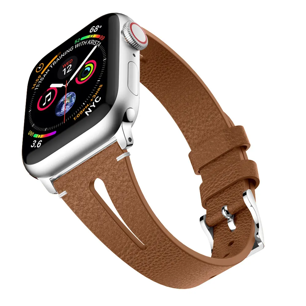 Ремешок из натуральной кожи для Apple Watch браслет iwatch series 4 3 2 1 42/38 мм 40/44 мм|Ремешки