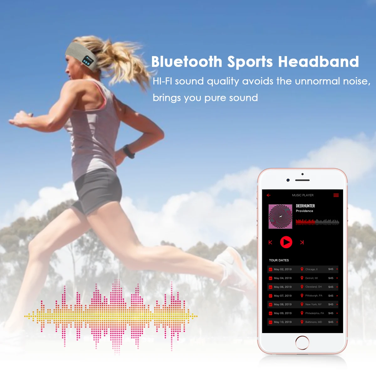 Беспроводная Bluetooth головная повязка для сна стереогарнитура спортивные