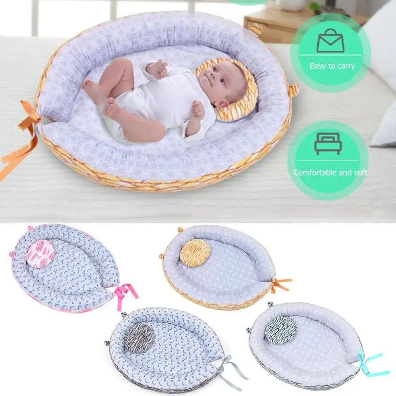 Портативная детская кроватка с подушкой для новорожденных Детская безопасная