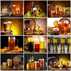 AZQSD полностью квадратная Алмазная вышивка пивная мозаика картина Стразы алмазная живопись пейзаж рукоделие домашний декор