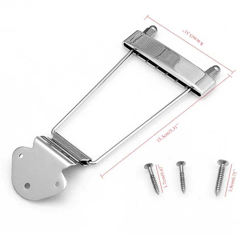 Chrome 6 String Guitar Tailpiece Trapeze Silvery Open Frame For Archtop | Спорт и развлечения