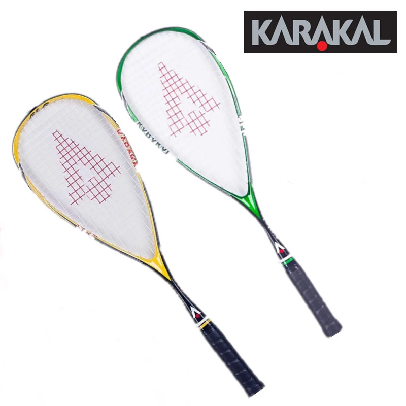 130 г официальный Karakal Углеродные ракетки для сквоша зеленые желтые ракетки для сквоша с ручкой Спортивная ракетка для сквоша из графита SLC