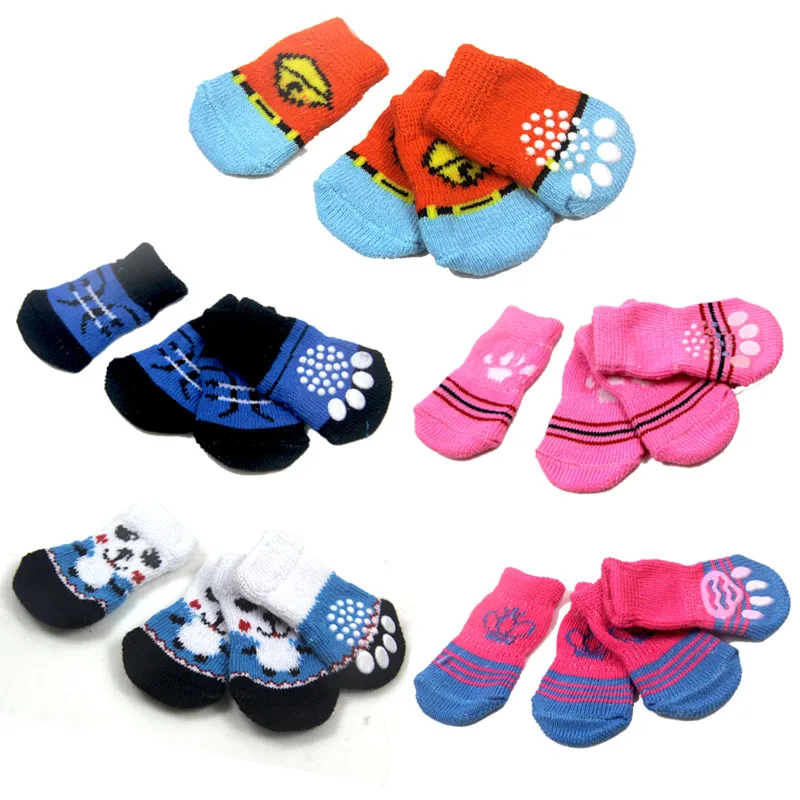 Противоскользящие носки для домашних питомцев 25 х60 мм вязаные зимние маленьких