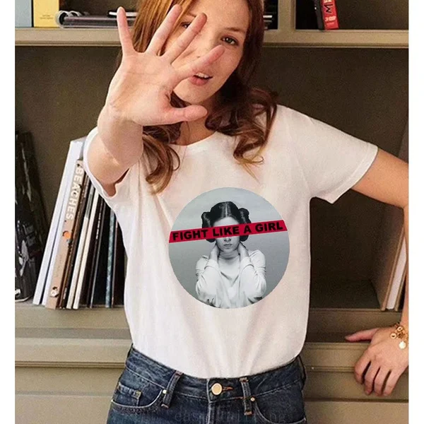 

Women Feminism T-shirt Letter Printed Tees Soft O Neck White T-Shirt Tees